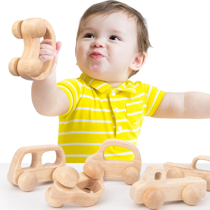 

Деревянная тележка на колесиках для младенцев 0-3 лет