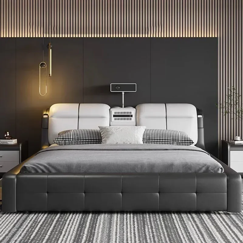 Умная Роскошная Современная двуспальная кровать большого размера мастер