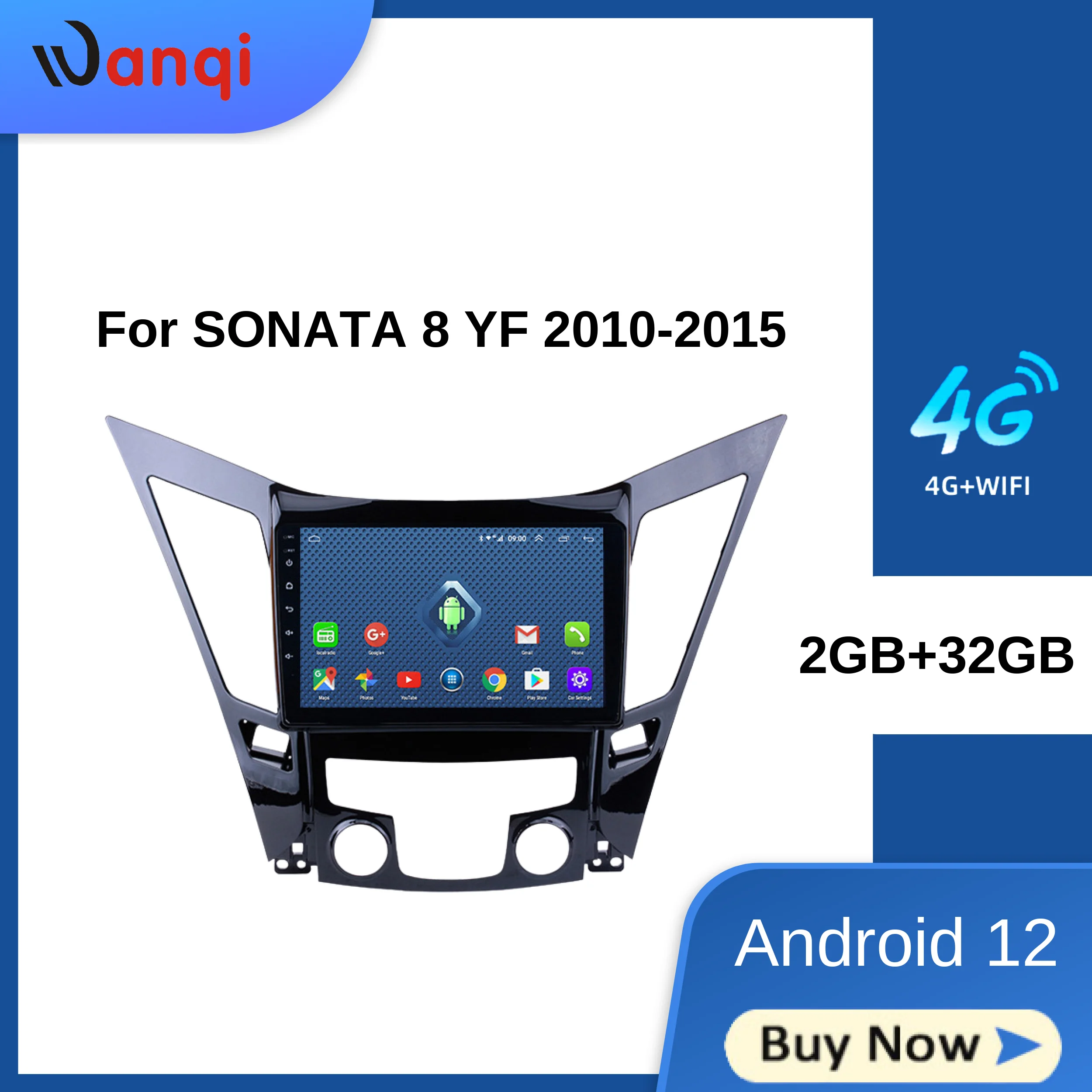 4G Lte All Netcom 9 дюймов Wanqi для HYUNDAI Sonata 8 Sonata YF 2010-2015 HD Автомобильная GPS-навигация поддержка Swc