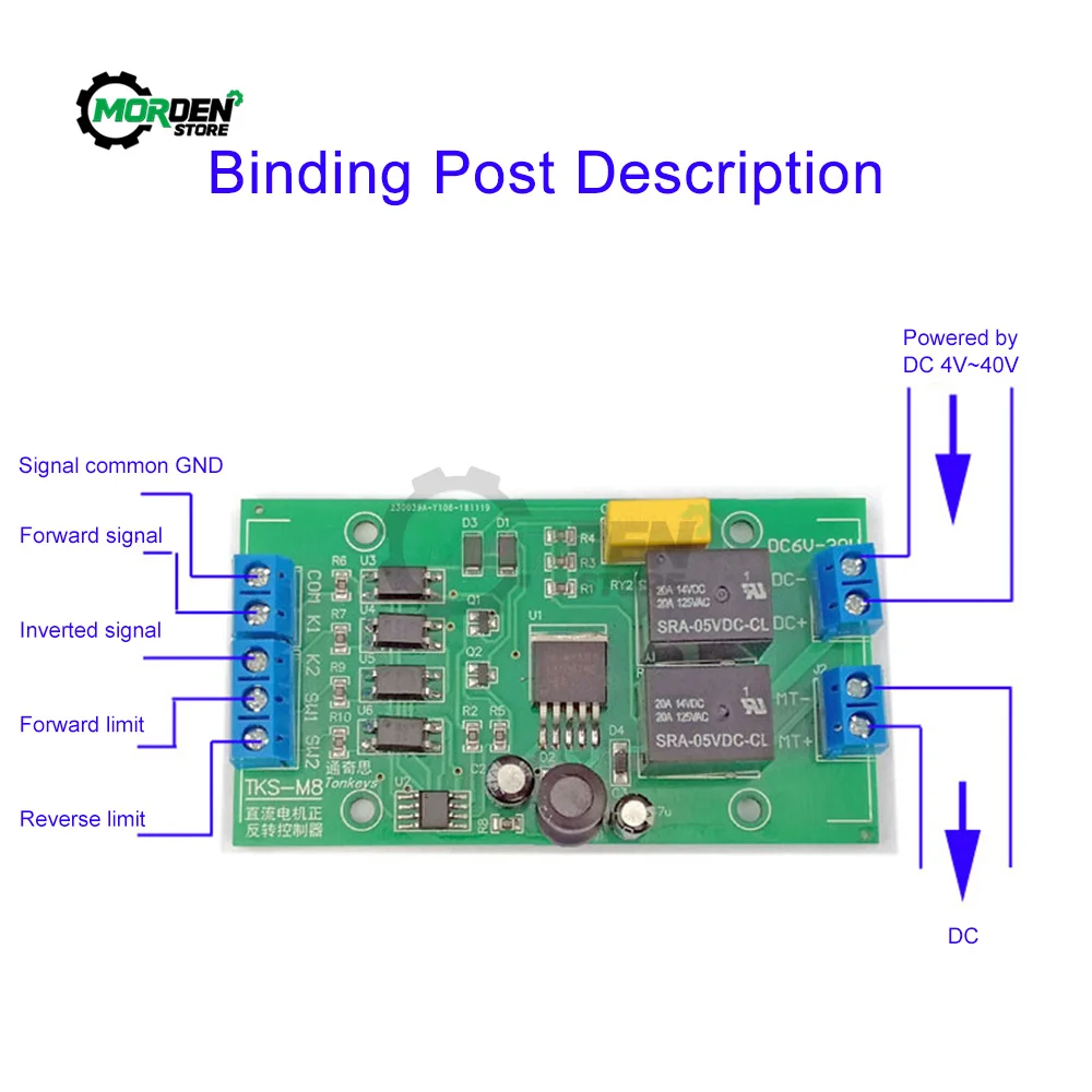 Мотор прямого и обратного управления 5 В 12 24 постоянного тока 20 А - купить по