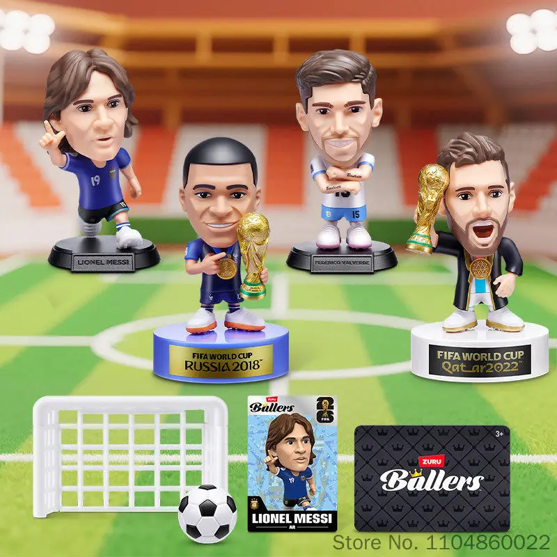 Фото Новая коллекционная миниатюрная фигурка футболиста ZURU 2026 FIFA World Cup Ballers в слепой коробке: Месси, Мбаппе, с аксессуарами №5