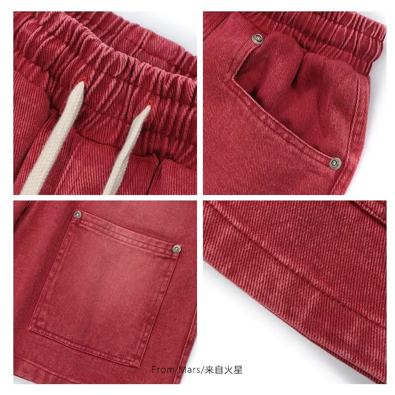 Brand New Women Trendy Retro Multifunctional Pocket Workwear Women's Denim Shorts Loose Casual Couple Street Cropped Pants 2023