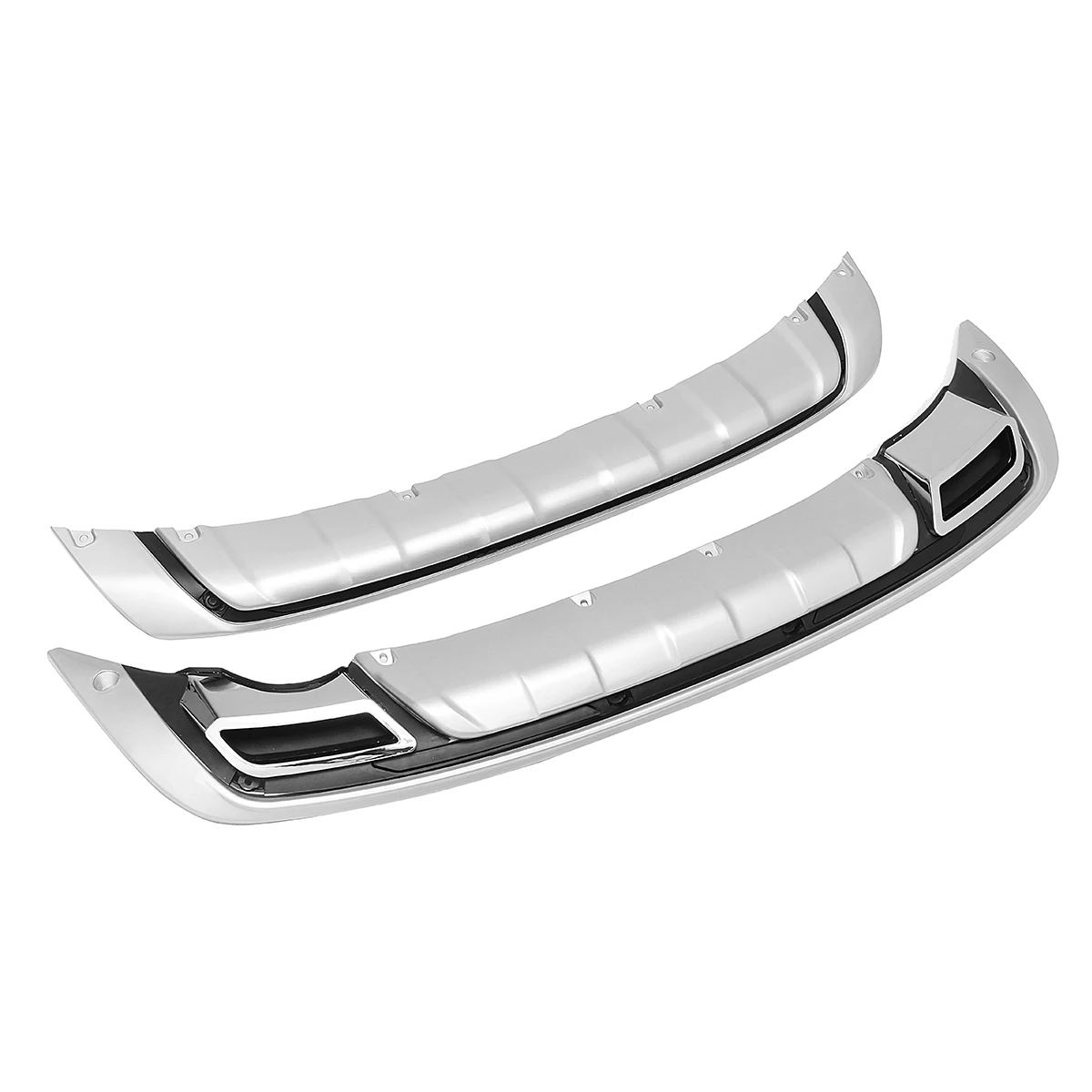 

RMAUTO 2Pcs ABS Car Front & Rear Bumper Guard Board Protection Replacement For KIA Sportage R 2010 2011 2012 2013 2014 2015