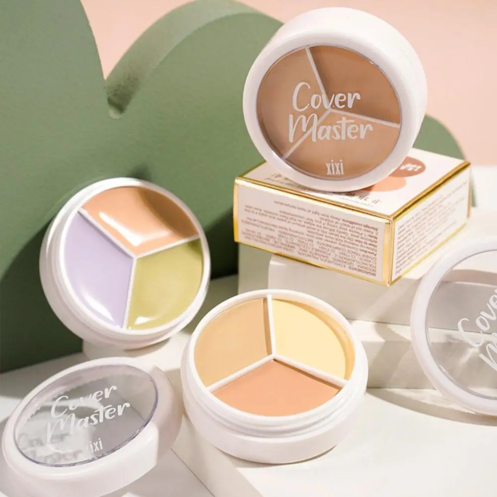 3-цветная палитра консилеров основы для теней век матовый контурный консилер с