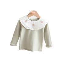 rinilucia toddler kid baby girls clothes summer cotton t shirt long sleeve bow ruffles tshirt children top infant outfit