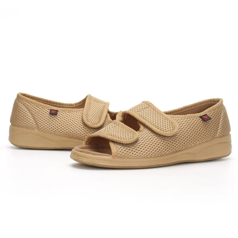 Регулируемая расширенная обувь для пожилых людей с диабетом дышащая легкая