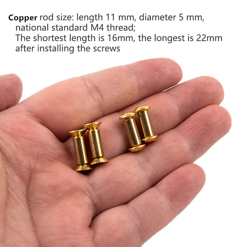 

5Pcs Copper Screw Rivet Handle Lock DIY Knife Material Plate Fastening Screws