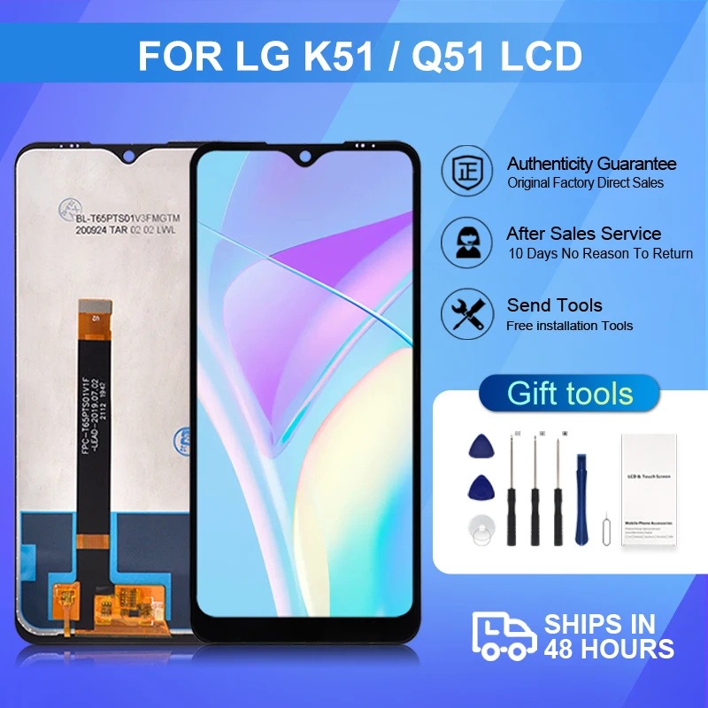 

1Pcs 6.5 Inch K51 Display For LG Q51 Lcd Touch Panel Screen Digitizer LM-Q510N Assembly Replacement Free Shipping With Tools