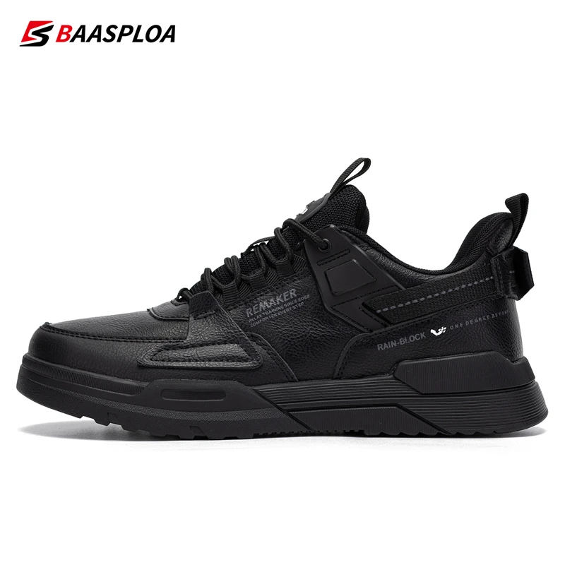 Baasploa 2022 Autumn New Leather Men's Running Shoes Comfortable Men Walking Sneaker Lightweight Waterproof Non-slip Male Shoes