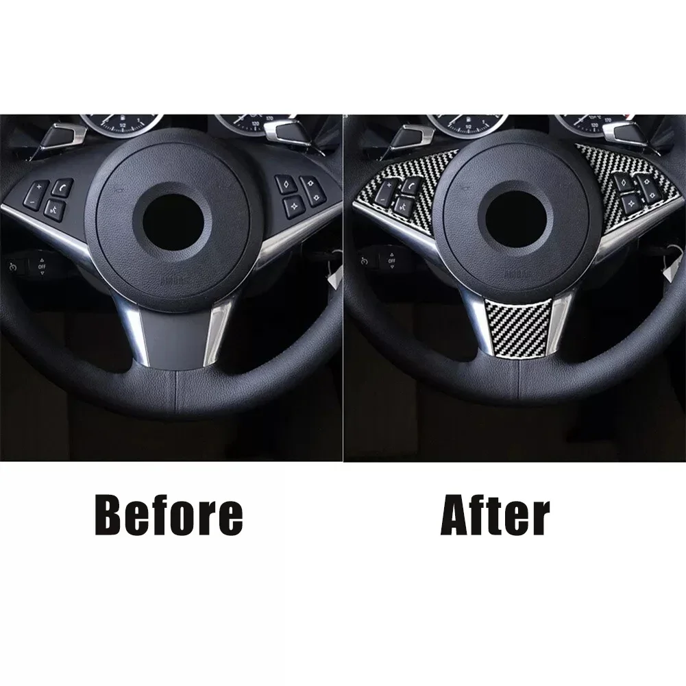 Фото Накладка на руль из углеродного волокна для BMW 6 серии E63 E64 2004-2010 30i/635d/630Ci/645Ci/650i, декоративное кольцо-наклейка №3