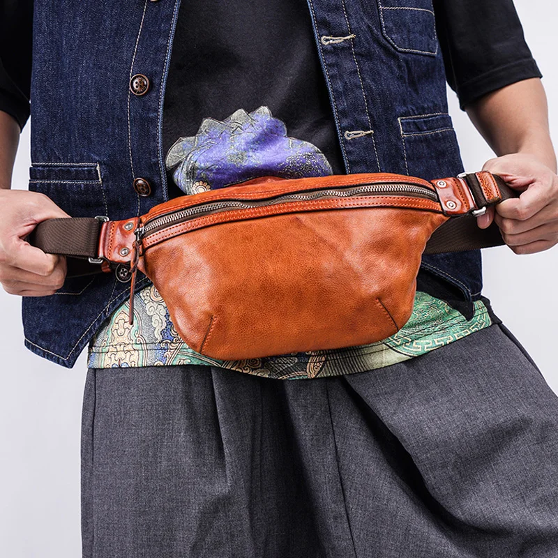 

AETOO легкая маленькая сумка на одно плечо, Мужская забавная сумка из воловьей кожи, нагрудная сумка ручной работы