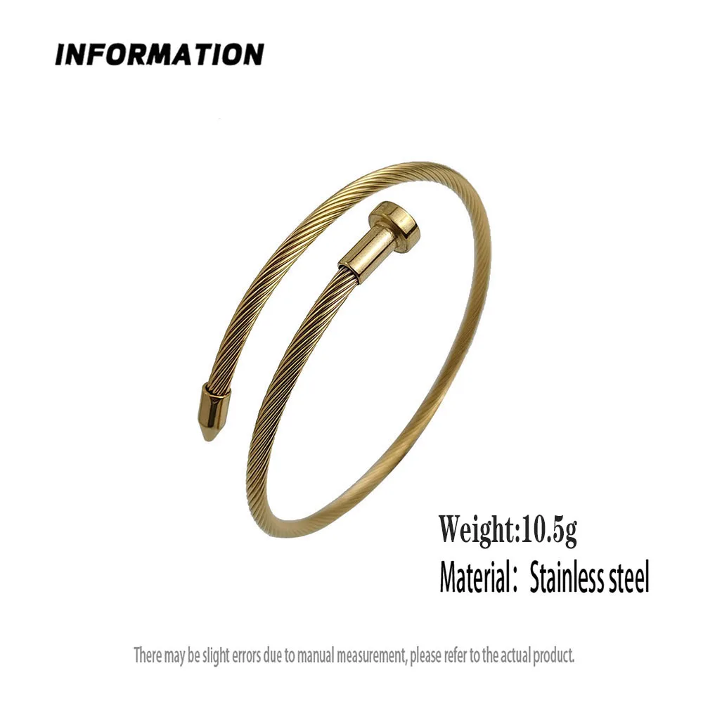 Новый стильный позолоченный браслет с пуговицами для ногтей высококачественный