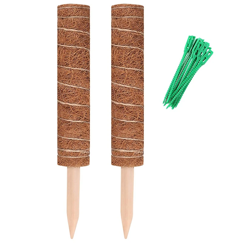 

Moss Pole 40Cm Moss Pole For Cheese Plant, Stackable Moss Stick And Ties, Coir Plant Support Indoor For Vines