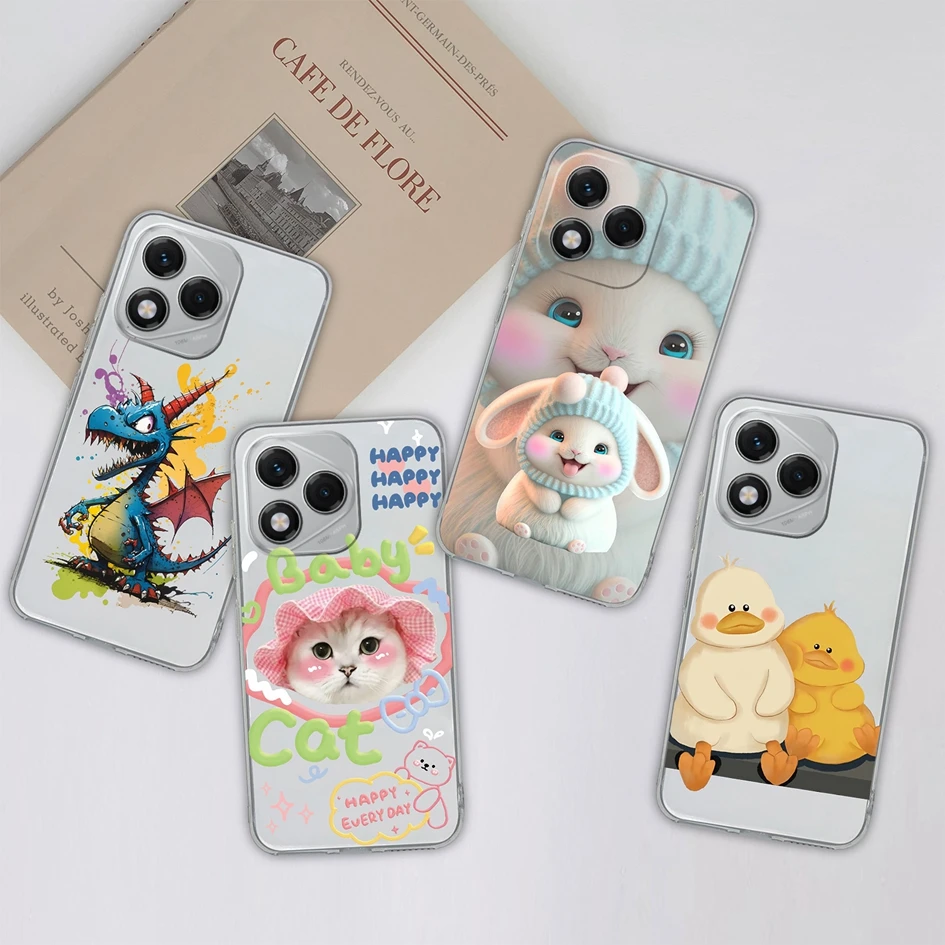 Фото Ультратонкий прозрачный чехол для телефона Honor 400 Lite 6,7 дюйма, красивый узор кои, мягкий силиконовый чехол, новое обновление, защитные чехлы для объектива №5