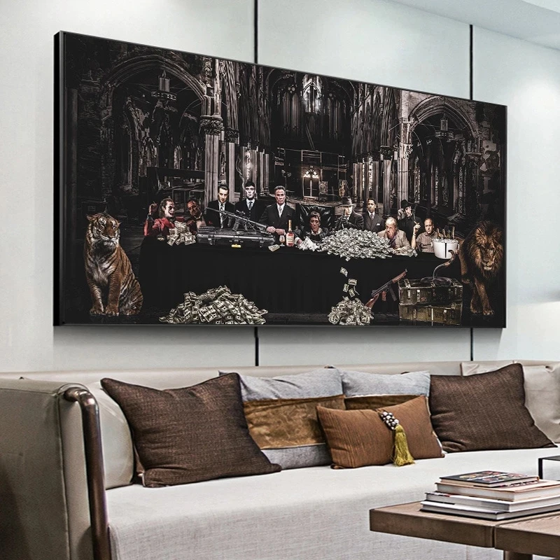 Плакат крестного отца из классического фильма картины на холсте в гангстерском