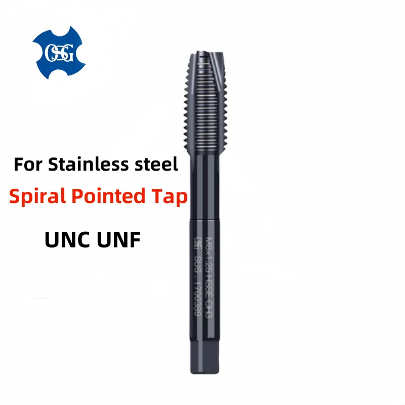 

1 шт. Япония OSG HSSE INOX американский спиральный рифленый метчик UNC UNF1-64 2-56 3-48 4-40 8-32 3I16 10-24 1/4 5/16 стальной спиральный заостренный метчик