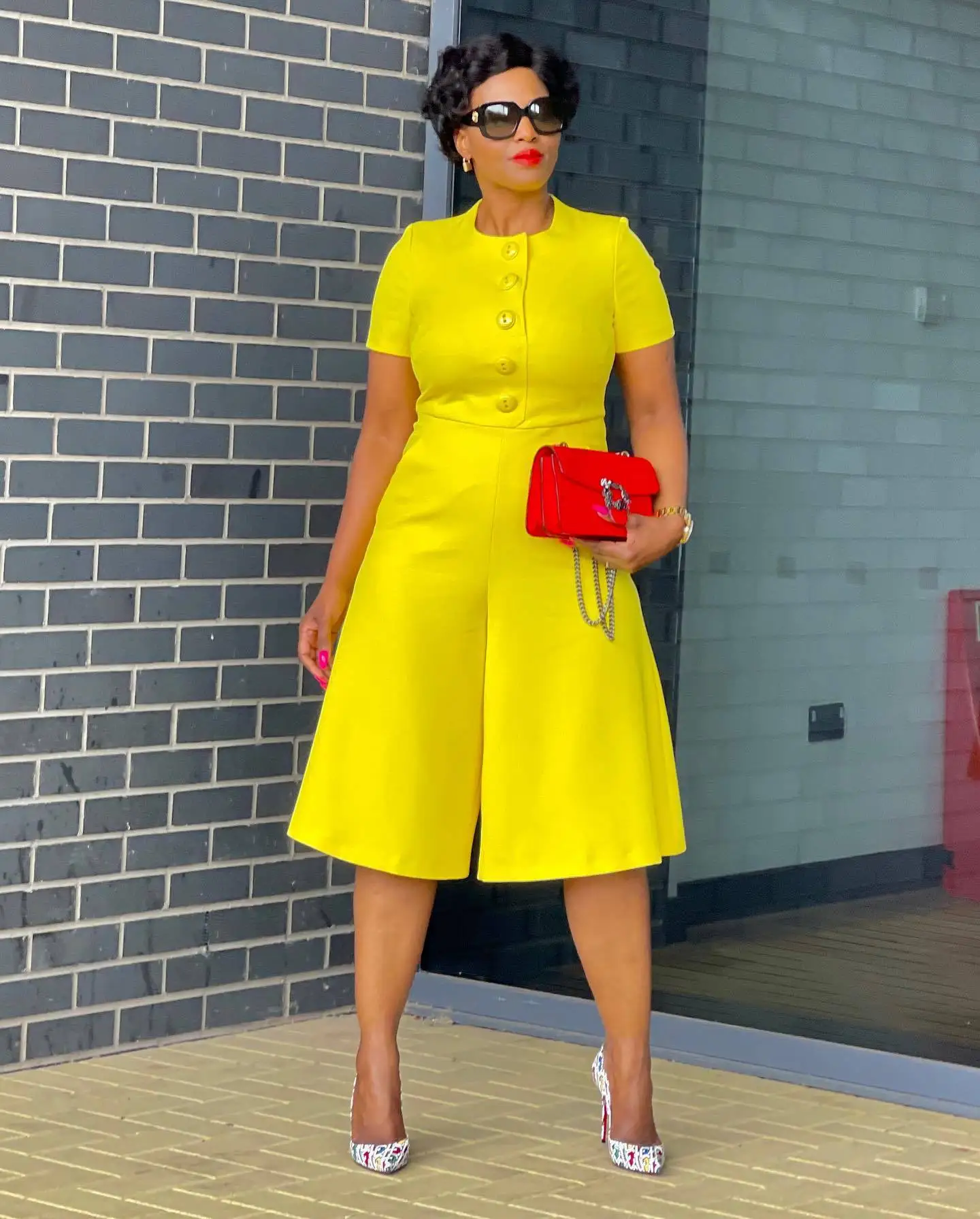 

2022 Summer Casual Women Short Sleeve Button Up Wide Leg Loose Jumpsuit Elegant OL Workwear Overalls