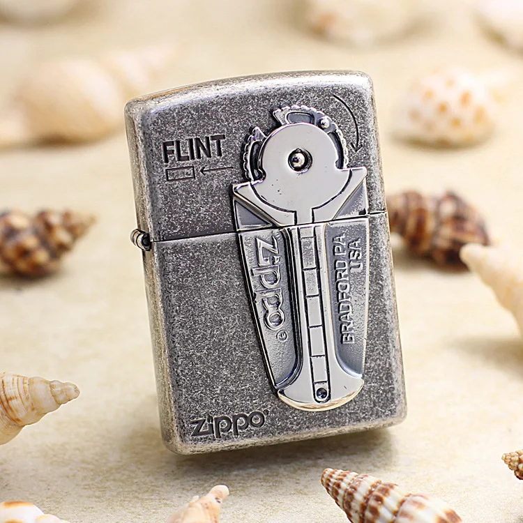 

Genuine Zippo oil lighter copper windproof Ancient silver Accessories cigarette Kerosene lighters Gift anti-counterfeiting code