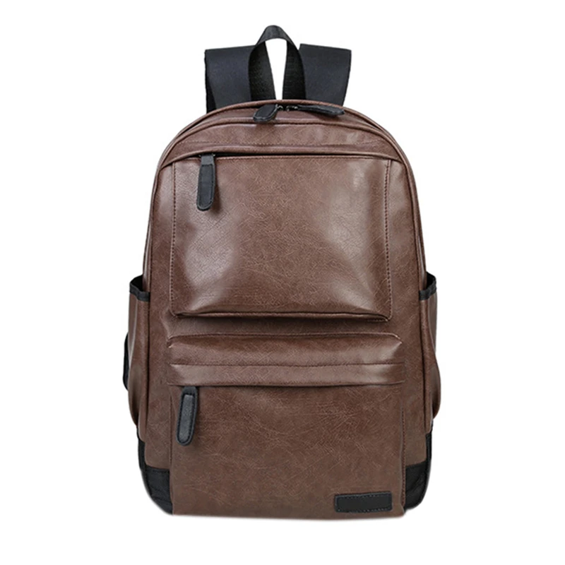 

Unisex Business Backpackl Backpacks Travel Bag Black Pu Leather Men's Fashion Shoulder Bags Teenage Backpack Men Casual Bag