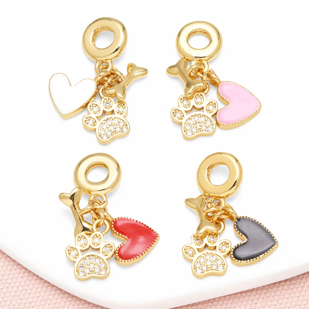 OCESRIO Модные Разноцветные эмалевые сердца для ожерелий медные позолоченные