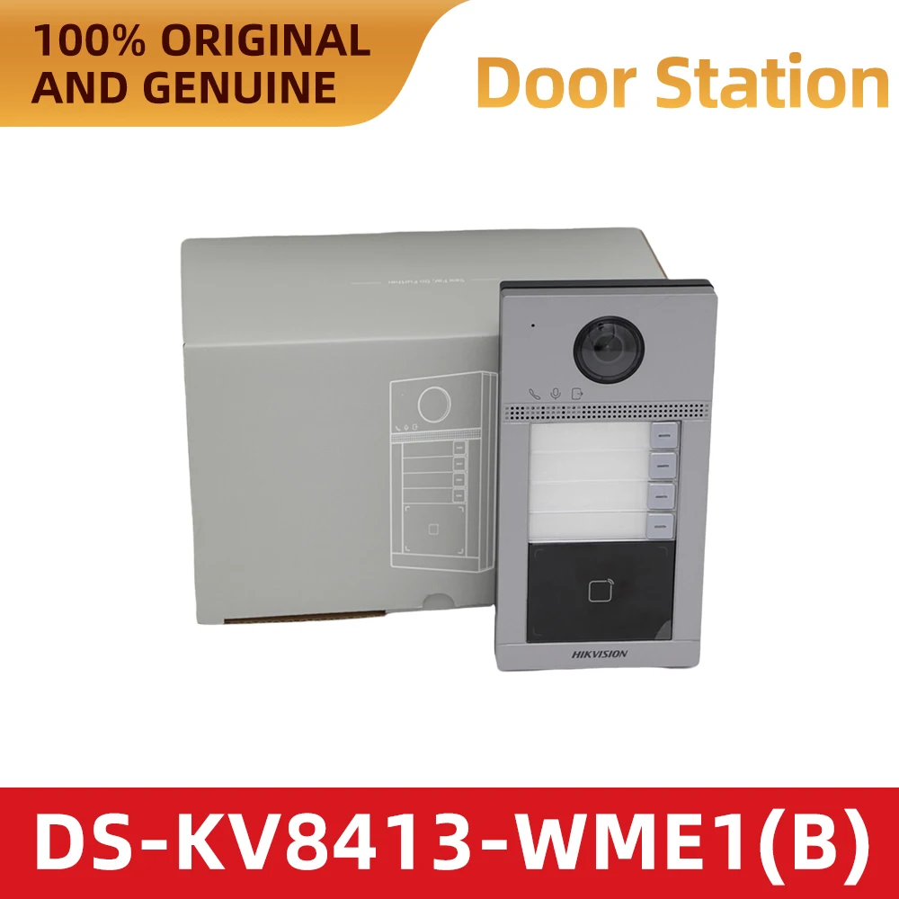 Фото Видеодомофон Hikvision DS-KV8413-WME1(B) IP, 2 МП, ИК-подсветка, уличный, Wi-Fi, PoE, контроль доступа, считыватель карт Mifare, IP65 №1