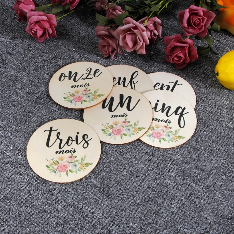 

6 Pcs/Set Handmade Baby Milestone Cards Newborn Monthly Recording Cards Infants Birth Growth Album Photography Props Souvenir