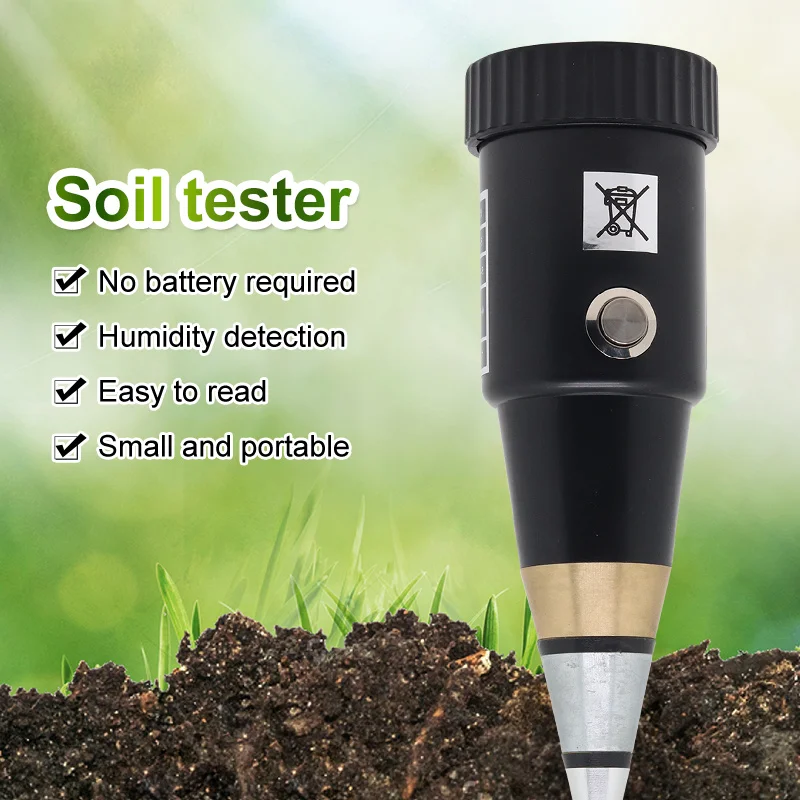 

Handheld Soil Moisture PH Meter Acidity Humidity Tester Metal Sensor Probe 3~8ph No Battery Hygrometer for Planting Garden Tool