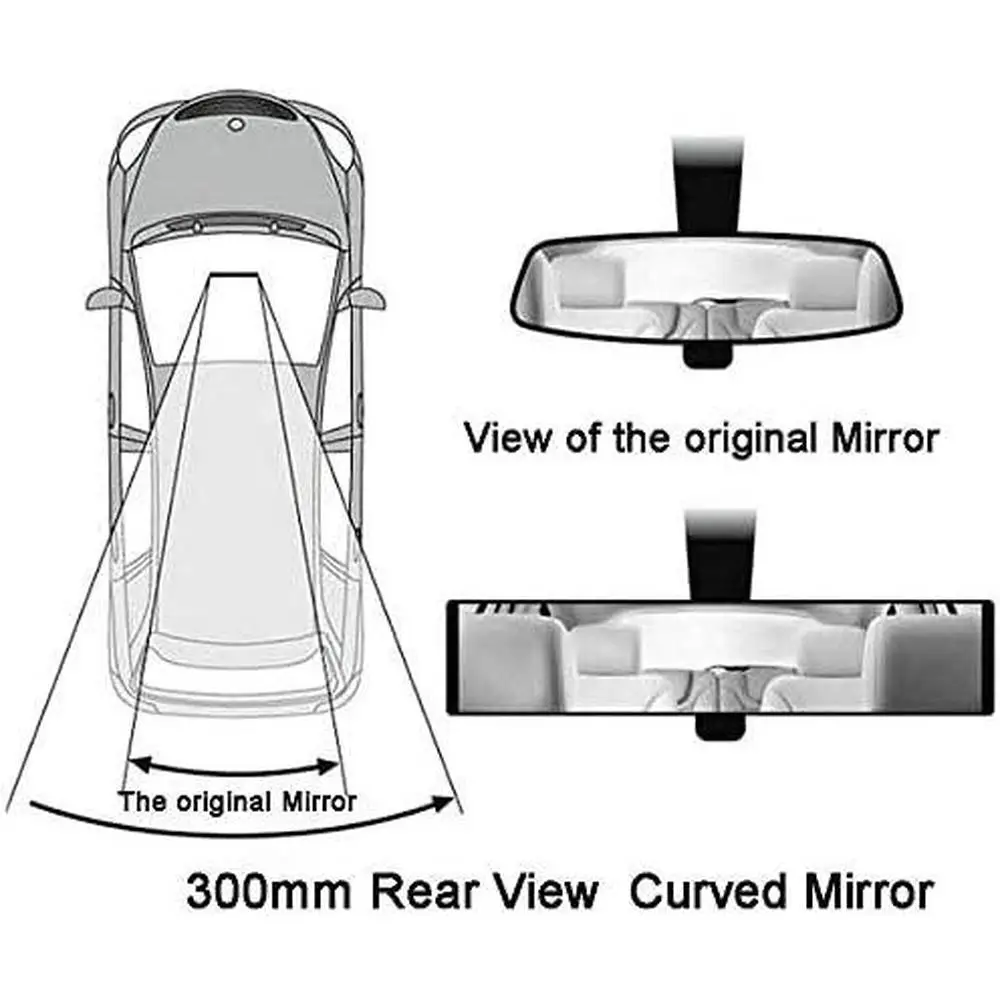 1 выпуклое зеркало заднего вида совместимое с большинством автомобилей