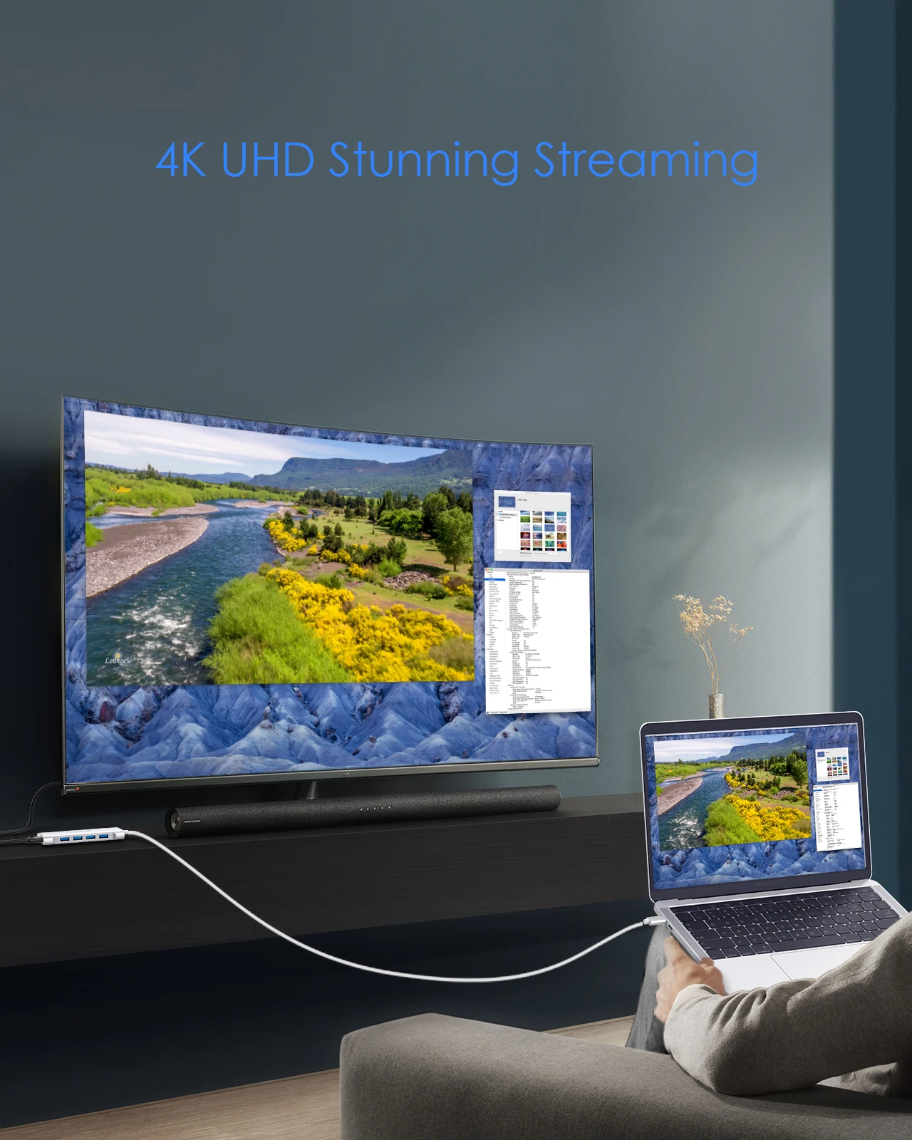 Фото Разветвитель с разными портами и выходом HDMI 4K, 100 Вт, PD 4, USB 3,0, подходит для MacBook Pro/Air и дополнительного адаптера драйвера 2023-2016 №4