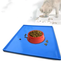 solid color silicone pet food pad waterproof pet mat for dog cat pet bowl drinking mat dog feeding placemat easy washing