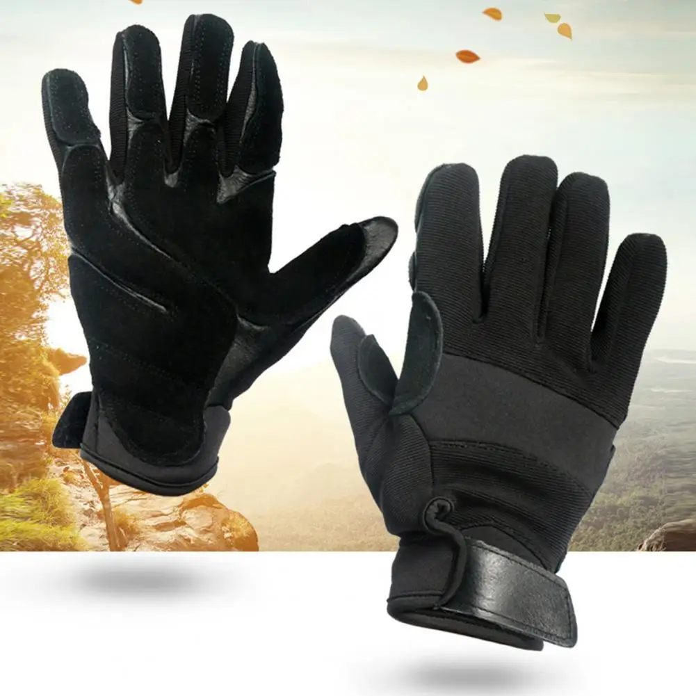 

Climbing Downhill Gloves Thicken Black Practical Full Finger Downhill Gloves Protective Gloves Downhill Gloves 1 Pair