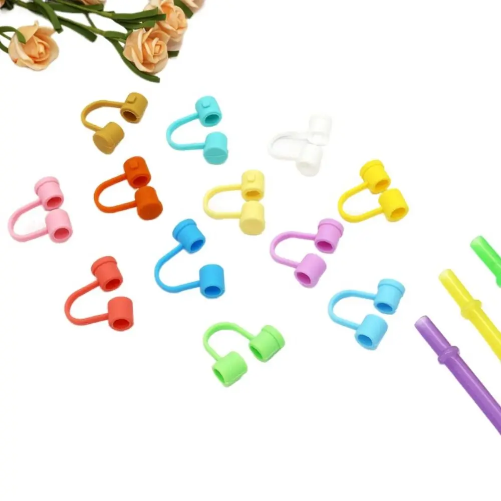 

6pcs Silicone Straw Tip Caps 8mm Straw Cover Cap Creative Straw Toppers for Straw home bar Party