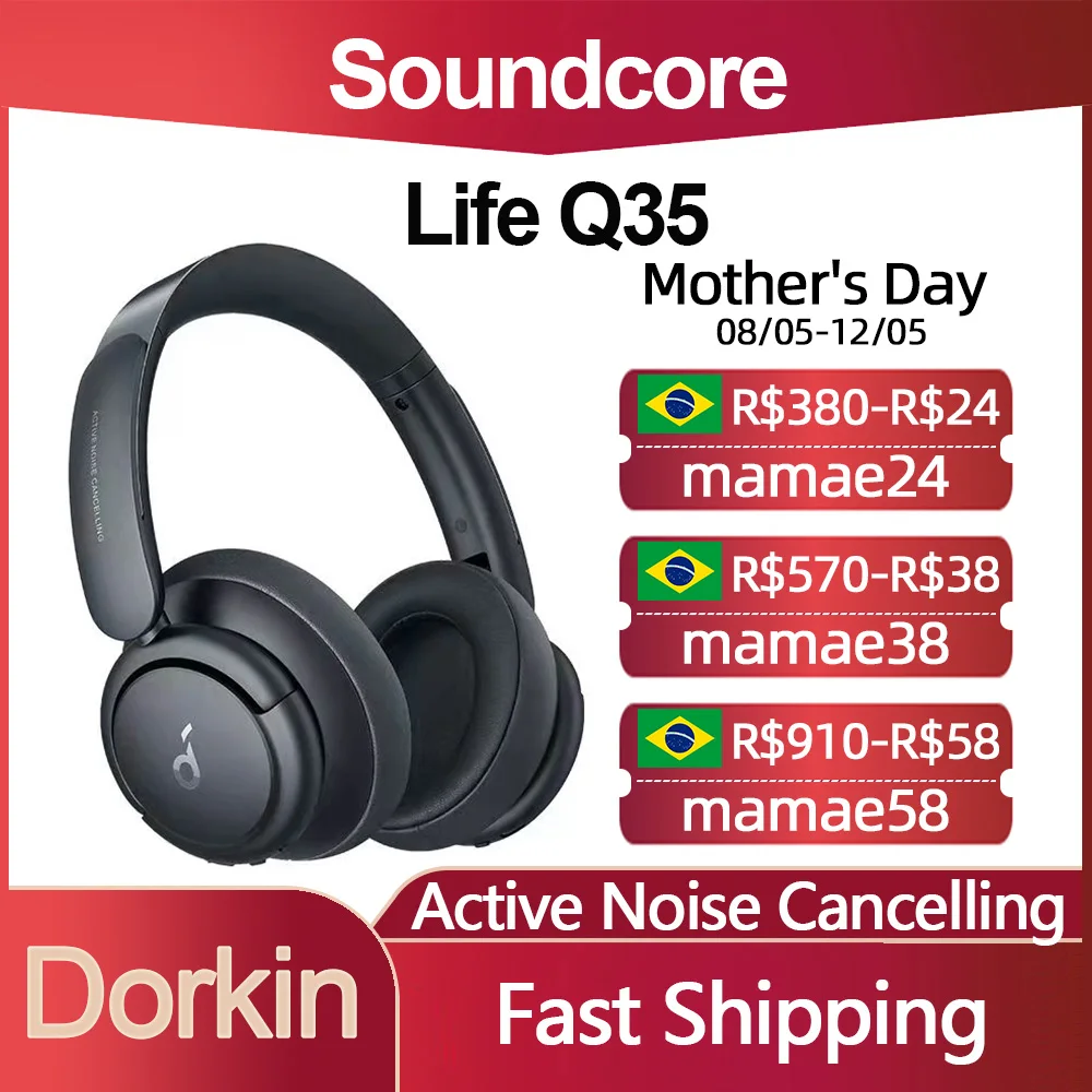 

NEW Original Soundcore Life Q35 Wireless Headset Active Noise Cancellation Bluetooth Headphone ANC Long Playtime LDAC HiRes
