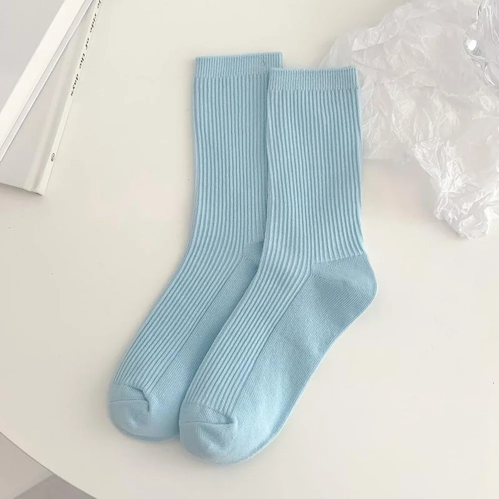 6 Pairs Autumn New Fashion Cute Cartoon Women Socks College Wind Black White Blue Casual Cotton Socks Pile Socks