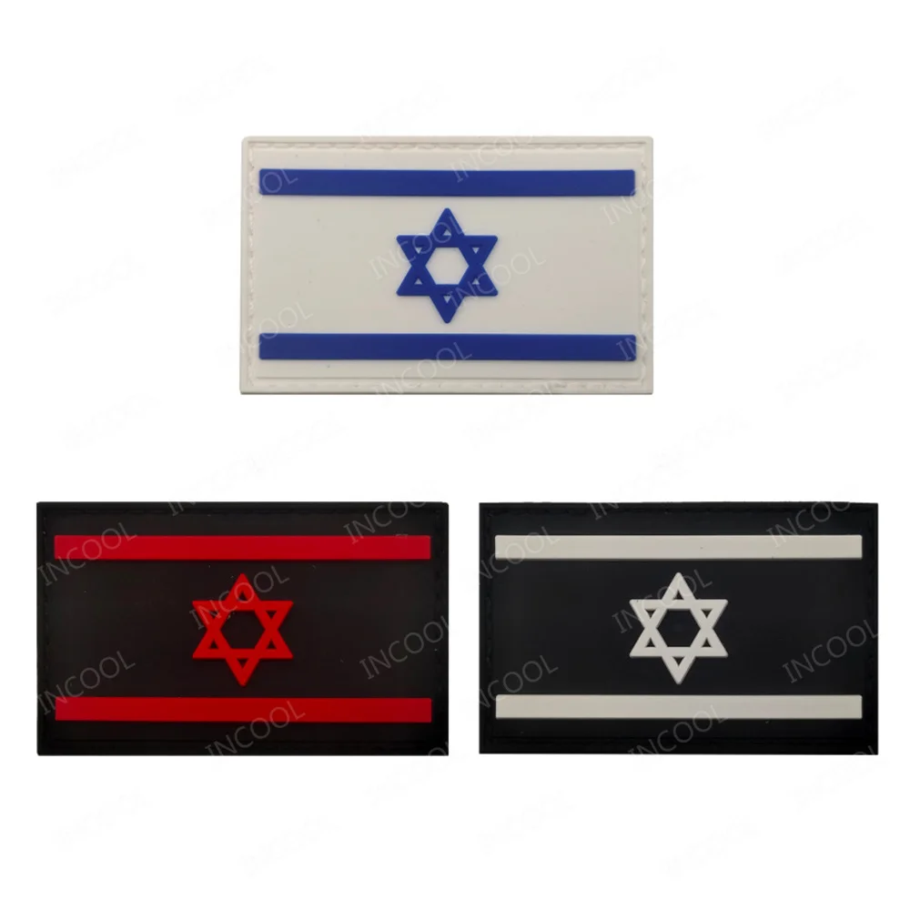 

Israel Flag Embroidered Patches Skull Tactical Military Patch 3D PVC Rubber Israeli National Flags Emblem Appliqued Combat Badge