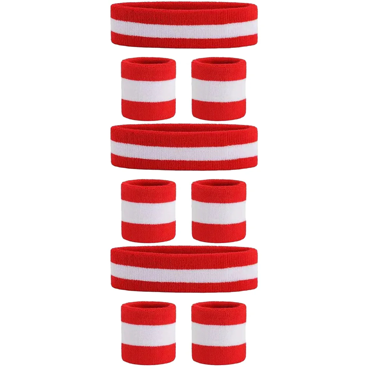 

3 Sets Sweat Headband Sports Sweatband Wristband Headband Kit Workout Sweatband and Wristband