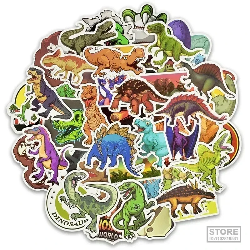 

50Pcs Dinosaur Stickers For Decal Snowboard Laptop Luggage Car Fridge Car- Styling DIY Laptop Skateboard Suitcase Sticker