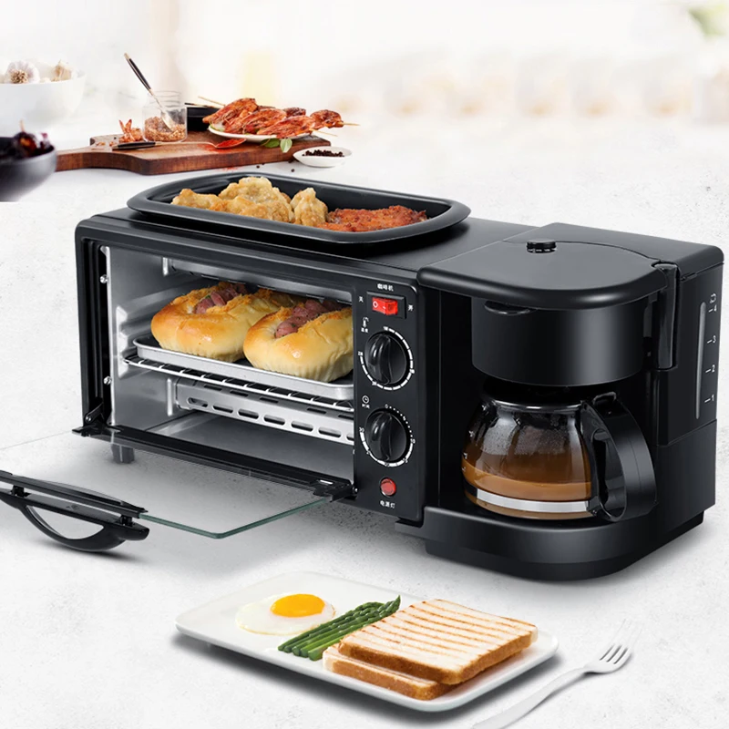 

Multifunctional Three InOne Breakfast Machine Household Electric Oven Toaster Frying Pan Mini Oven