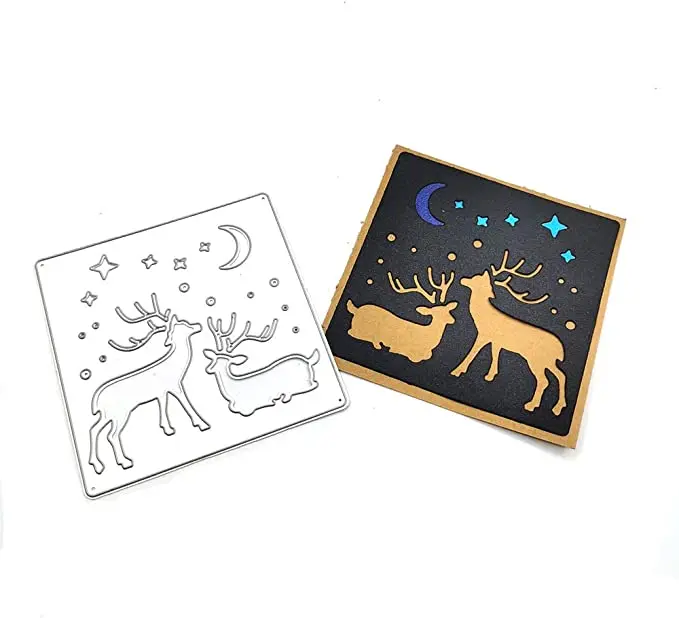 

Christmas Elk Star Moon Metal Cutting Dies Craft Embossing Make Paper Greeting Card Making Template Diy Handmade 2022 New