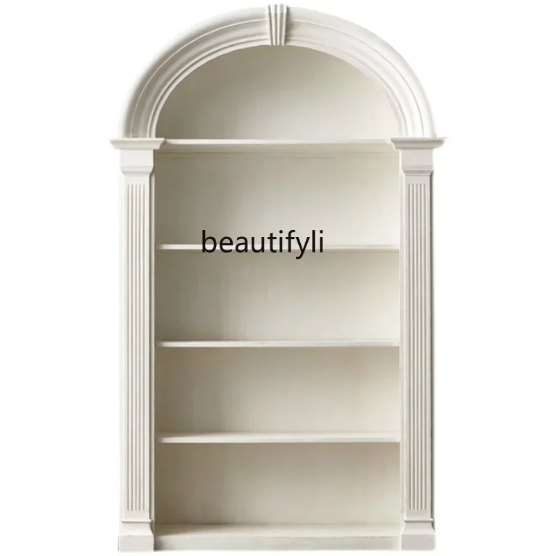 Изогнутая книжная полка из массива дерева в американском стиле простой книжный