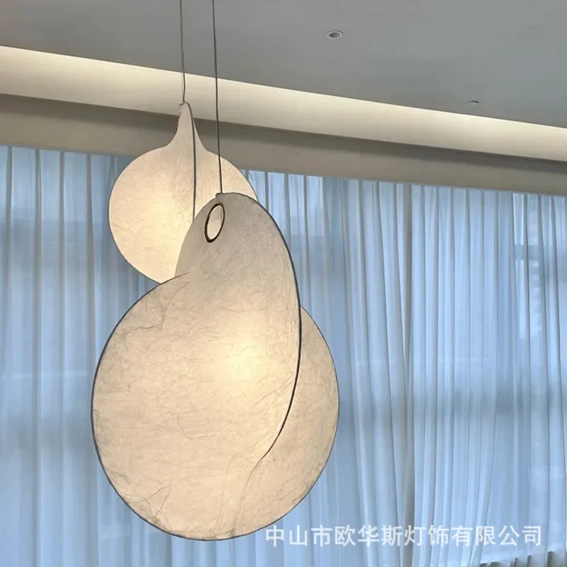 Скандинавские простые шелковые светодиодные подвесные светильники для гостиной