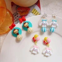 kawaii sanrios earrings hellokittys cartoon cute creative colorful balloon earrings anime fashion jewelry girls birthday gifts