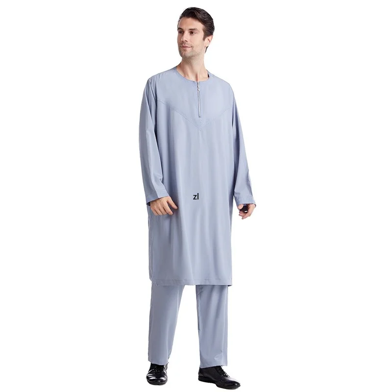 Muslim Ramadan Robe Arab Men Jubba Thobe Costumes Solid Arabic Pakistan Saudi Arabia Turkey Abaya Male National Islamic Clothing