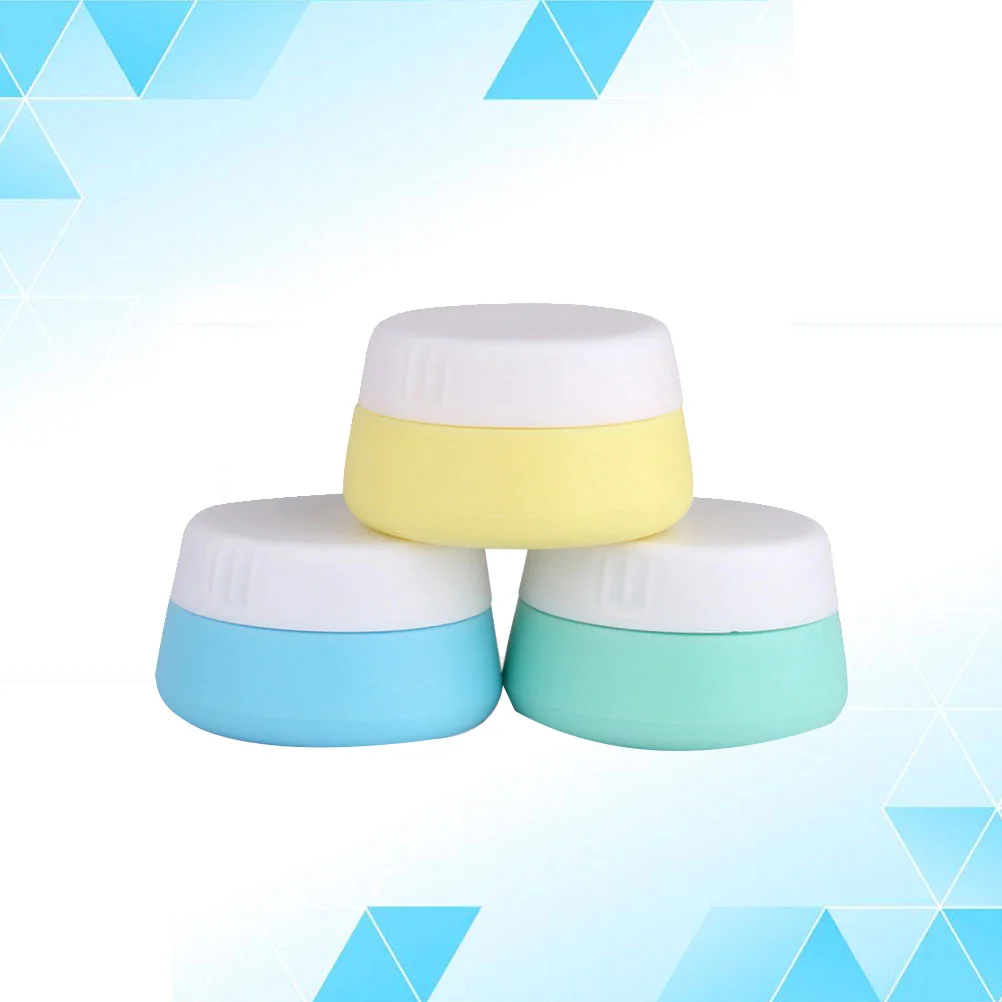

Cream Silicone Jars Box Travel Containers Empty Lotion Sample Lids Lip Toiletry Leakproof Makeup Container Compact Case Balm