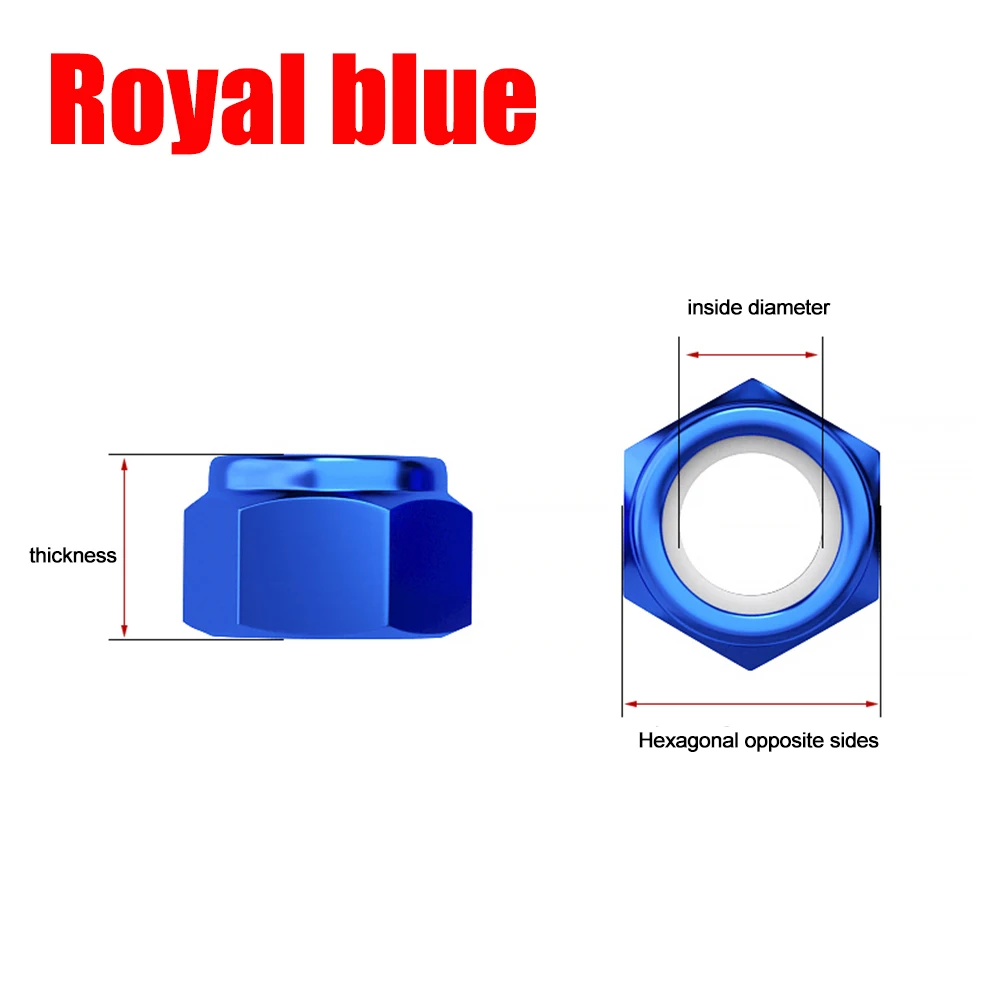 

Алюминиевая шестигранная нейлоновая стопорная гайка, анодированная, многоцветная, M2 M2,5 M3 M4 M5 M6 M8, цветные стопорные гайки из алюминиевого сплава, 2-8 шт.
