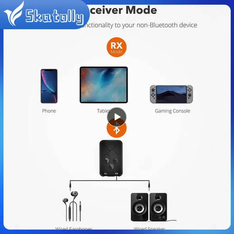 

5.0 Car Adapter Built-in Battery Aptx Wireless Aux Receiver Transmitter 2 In 1 Stereo 3.5mm Jack Rca