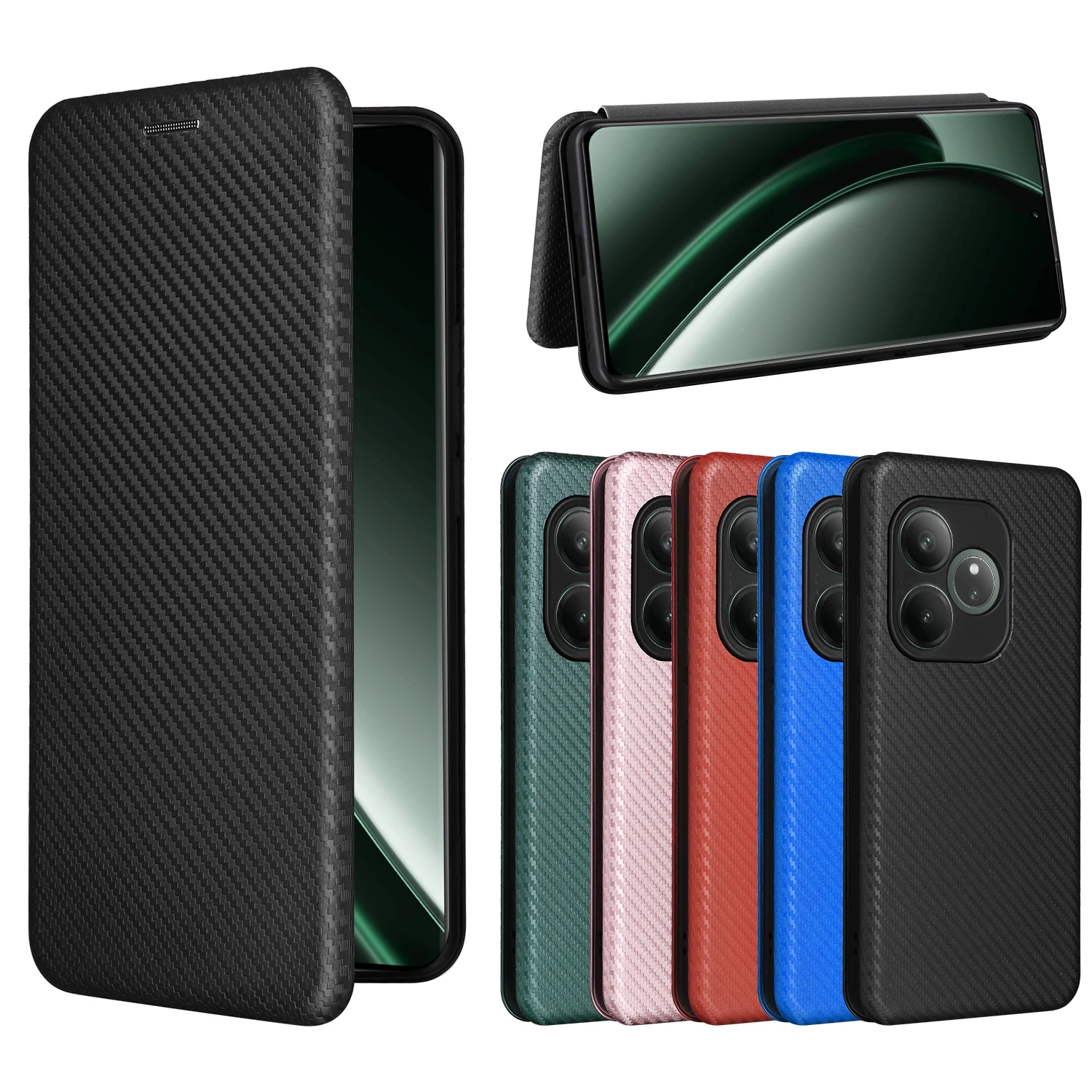 Флип-чехол Realme GT 6 6T GT6 GT6T NEO SE роскошный кожаный чехол из углеродного волокна с