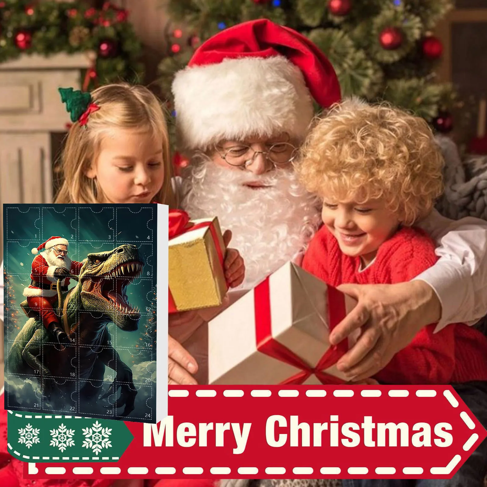 Милый Рождественский календарь с навесом динозавр яйцо забавное украшение на