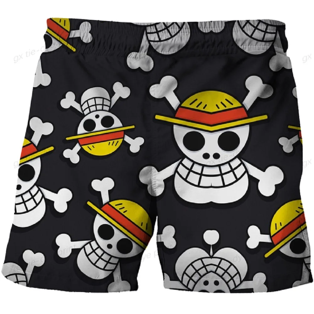 

Fashion One Piece Luffy pants For Kids Girls Boys Harajuku Beach pants for children Couples Clothes 3D Cartoon Print shorts pant