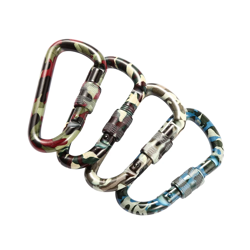 

Outdoor Metal Carabiner With Lock Quick-Hanging Hook Keychain Water Bottle Hanging D-type Water Bottle Backpack Hanging Buckle